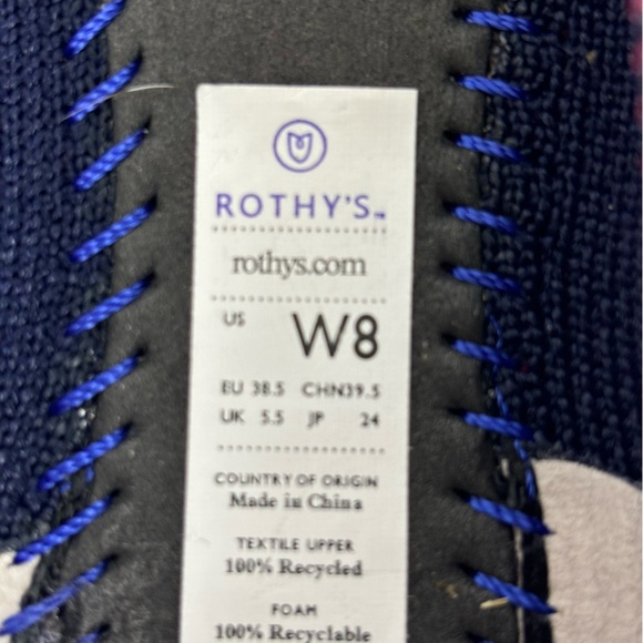 Rothy’s Pointer Ballerina Flats Fabric Comfort Slip-On Shoes Blue Red Size 8 - Picture 14 of 14